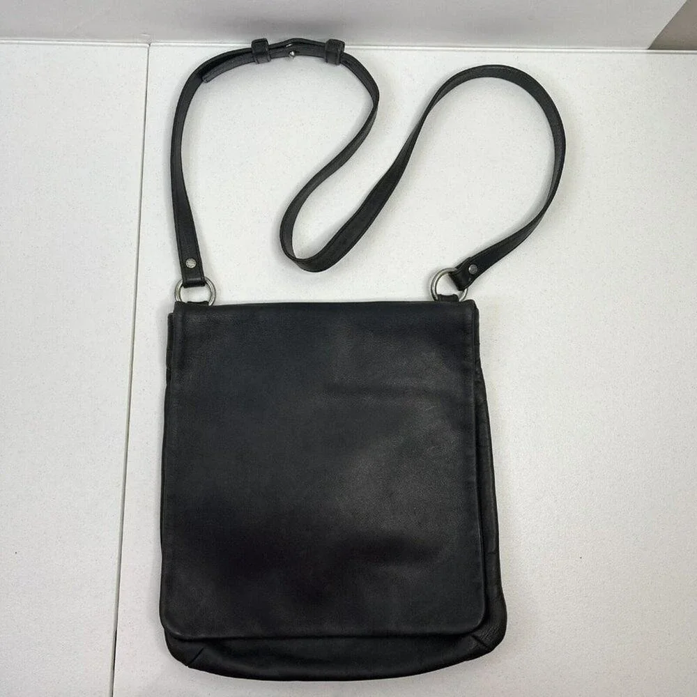 Vintage Coach‎ 9458 Crossbody Legacy Black Thick Leather Slim Messenger Heavy